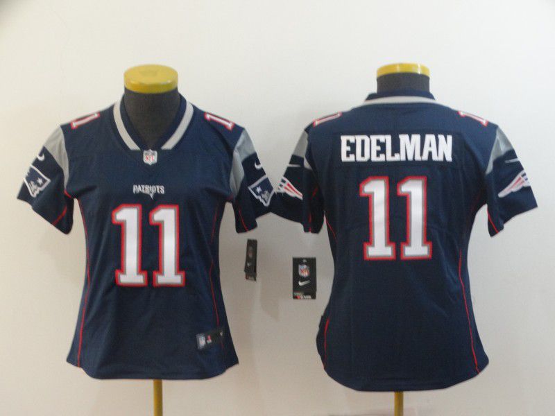 Women New England Patriots 11 Edelman Blue Nike Vapor Untouchable Limited NFL Jerseys